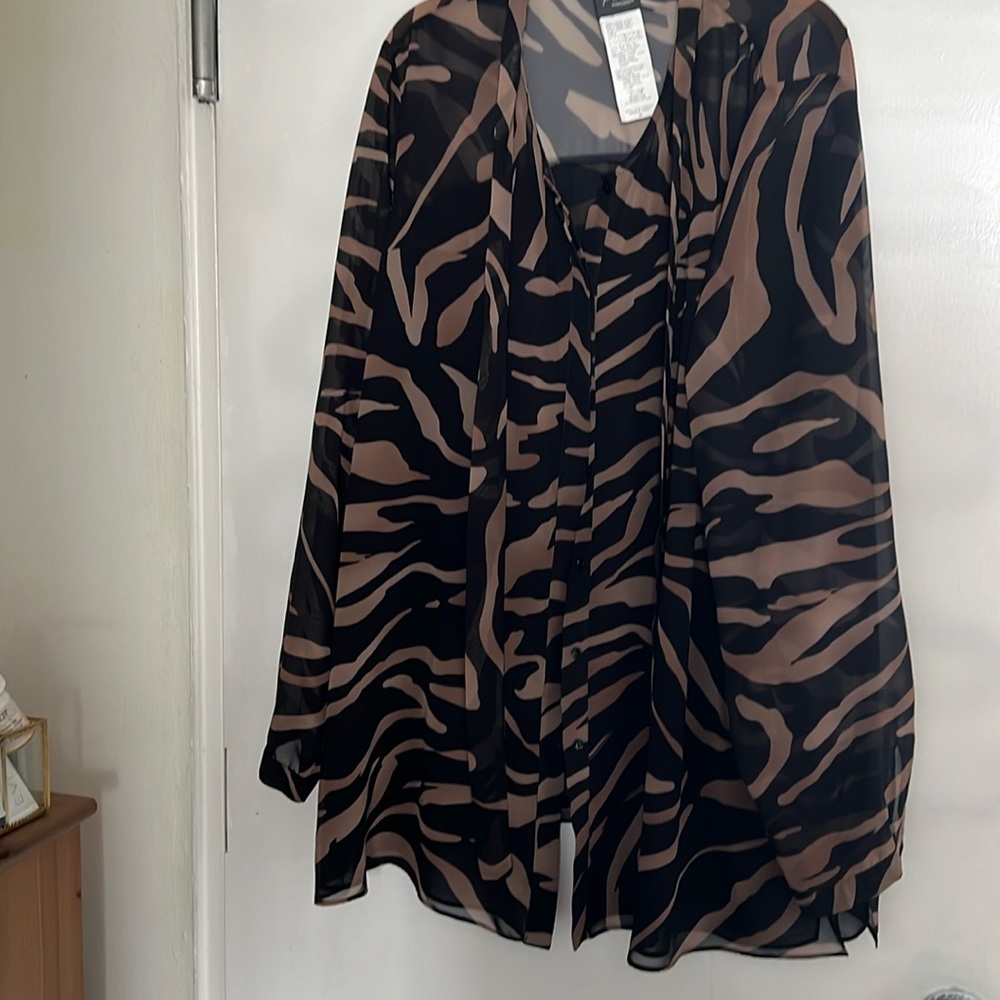 Gorgeous Persona by Marina Rinaldi animal print blouse/tunic Donating 6/28 get i